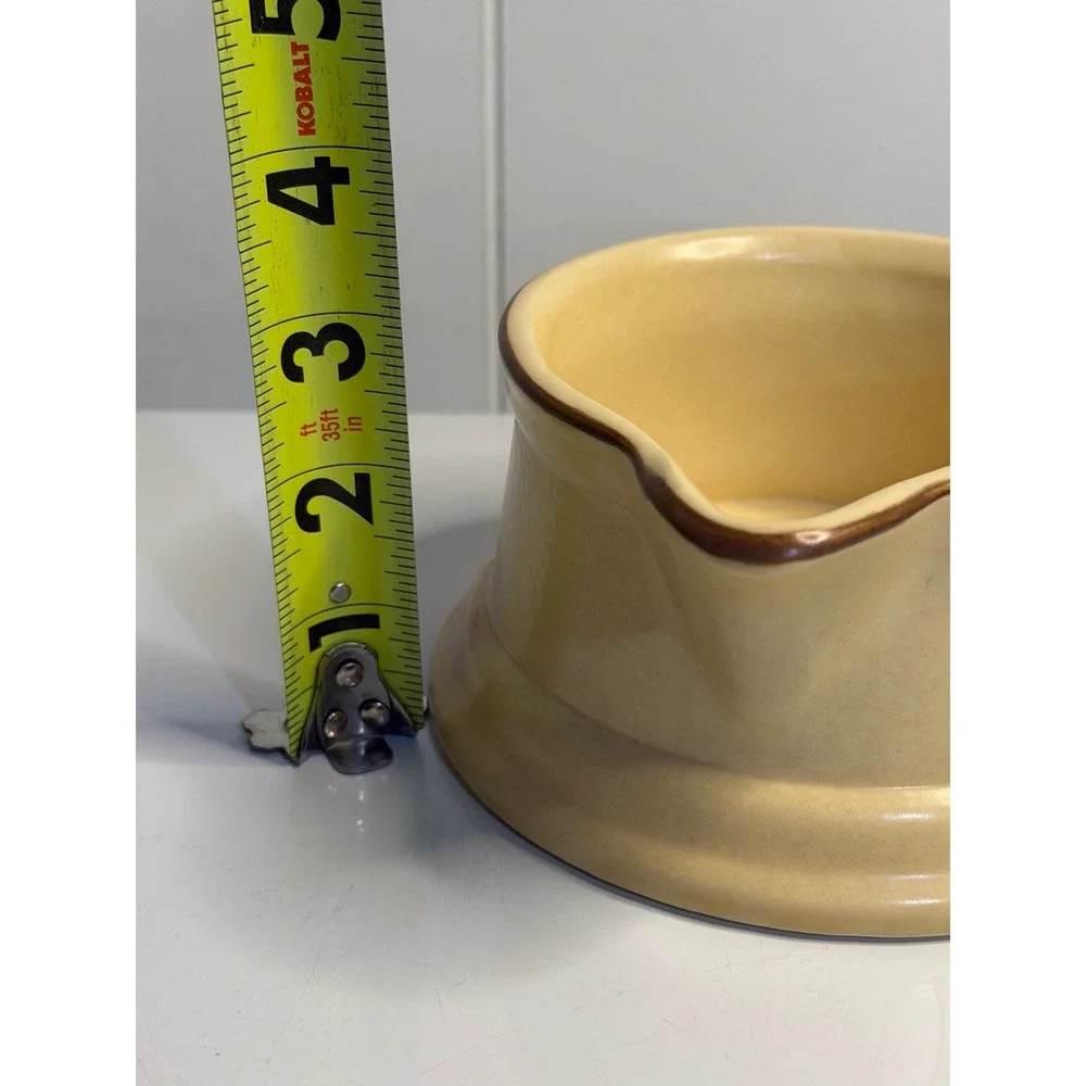 VTG‎ Pfaltzgraff Village Gravy Boat Tan Stoneware Sauce Server Farmhouse Kitchen
